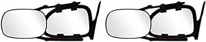 CIPA 11950 Clip-On Towing Mirror Black & Silver, 15.75 Inch (Pack of 2)