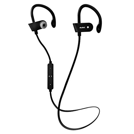 Bluetooth Headphones -Bchway V4.1 Wireless Earbuds 5 Hr Playtime Sport In-Ear Sweatproof Earphones with Mic Premium Bass Sound Headset Noise Cancelling for Gym Running Workout (Black)