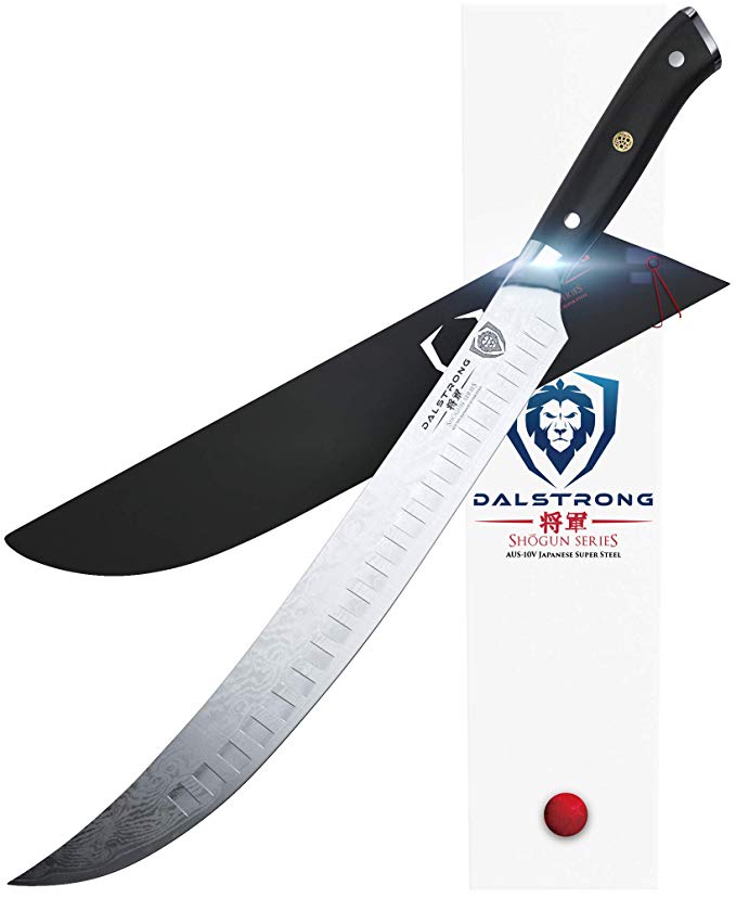 DALSTRONG Butcher's Breaking Cimitar Knife"The Meat Bane" - Shogun Series - Japanese AUS-10V Super Steel - Extra Long 12.5" - w/Sheath