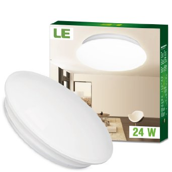 LE 24W 16-Inch 4000K LED Ceiling Lights, 180W Incandescent (50W Fluorescent) Bulb Equivalent, 2000lm, Neutral /Daylight White, Round Flush Mount Light, Ceiling Lighting, Flush Mount Light