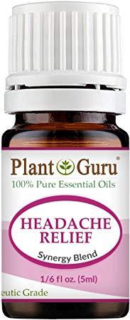 Headache Relief Synergy Essential Oil Blend (Migraine) 5 ml. 100% Pure, Undiluted, Therapeutic Grade. (Blend Of: Lavender Dalmatia, Peppermint, Wintergreen, Frankincense, Marjoram, Rosemary)