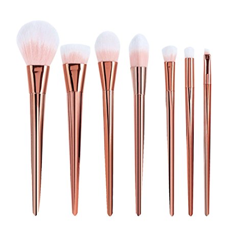 CINEEN Professional 7pcs/set Makeup Cosmetic Brushes Set Powder Foundation Eyeshadow Lip Brush Tool ( Rose Gold)