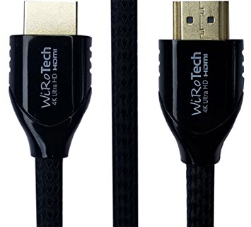 Low Profile HDMI Cable 6ft Black - HDMI 2.0 (4K, HDR) Ready - Braided Cable - High Speed 18Gbps - Gold Plated Connectors - Ethernet, Audio Return - Video 2160p