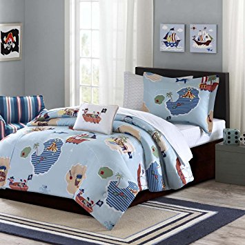 Mizone MZK10-080 Mi Zone Kids Ahoy Matey Complete Bed & Sheet Set Full Blue,Full