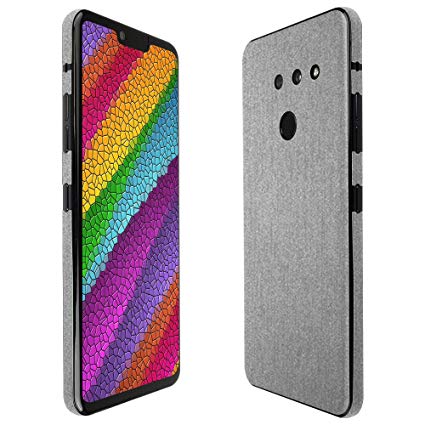 LG G8 ThinQ Screen Protector   Brushed Aluminum Full Body, Skinomi TechSkin Brushed Aluminum Film for LG G8 ThinQ with Anti-Bubble Clear Film Screen