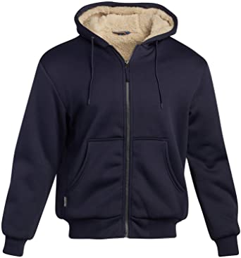 Bass Creek Outfitters Men's Workwear - Heavy Fleece Hoodie Sweatshirt with Sherpa Lining