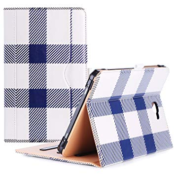 ProCase Samsung Galaxy Tab A 10.1 Case - Stand Folio Case Cover for Galaxy Tab A 10.1" Tablet SM-T580 T585 T587 (NO S Pen Version), with Multiple Viewing Angles, Document Card Pocket - Plaid