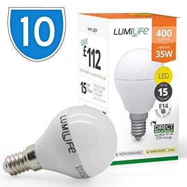 5w = 30w Golf Ball High Lumen E14 LED Small Edison Screw Low Energy Saving Mini Globe Bulb Cool Daylight White 850 SES High Power 5000k