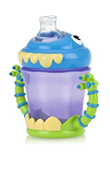 Nuby Two-Handle iMonster No-Spill Super Spout Cup, 7 Ounce