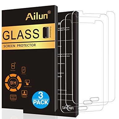 Galaxy J7 2016 Screen Protector,[3Pack]By Ailun,Tempered Glass for Samsung Galaxy J7,2.5D Edge,Anti-Scratch,Case Friendly-Siania Retail Package