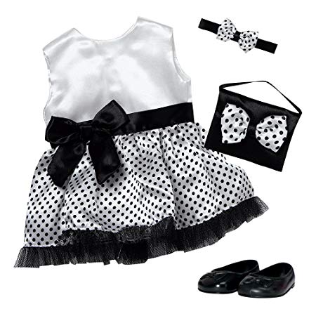 Adora Amazing Girls 18" Doll Clothes - Polka Dot Party Dress Outfit with Dress, Headband, Shoes, and Purse (Amazon Exclusive)