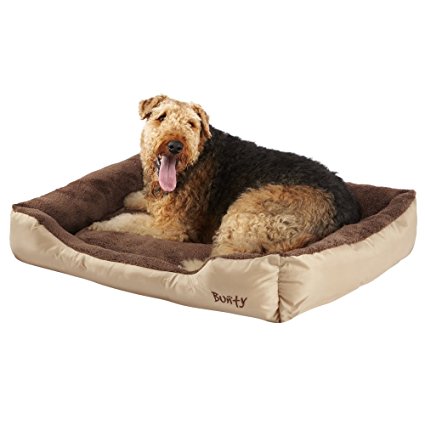 Deluxe Soft Washable Dog Pet Warm Basket Bed Cushion with Fleece Lining - Cream - XX-Large