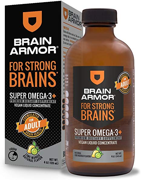 Brain Armor Adult – 2,292mg Super Omega-3 Liquid Concentrate (Lime-Mango, 4oz)