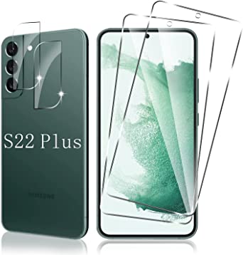 2 Pack Galaxy S22  Plus Screen Protector   2 Pack Camera Lens Protecto ,Ultrasonic Fingerprint Compatible / No Bubbles / 9H Scratch-Resistant HD Clear Tempered Glass Screen Protector for Samsung Galaxy S22 Plus 5G (6.6")