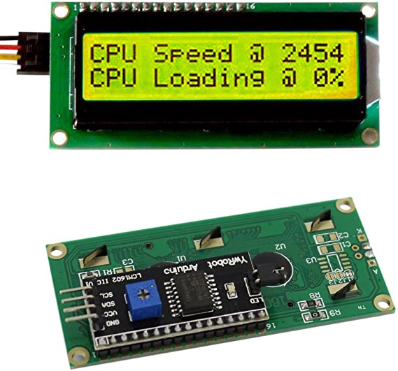 Frentaly IIC/I2C/TWI 1602 Serial Yellow Green Backlight LCD Module for Arduino UNO R3 MEGA2560 16 X 2, 1602