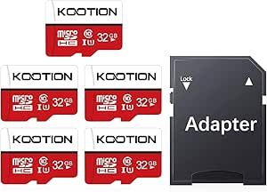 KOOTION 32GB Micro SD Card 5 Pack, Class 10 MicroSDHC Flash Memory Card with Adapter UHS-I, Full HD, C10 TF Card for Smartphone