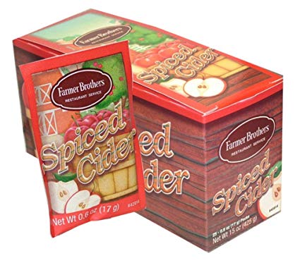 Farmer Brothers Instant Apple Spiced Cider Packets, 25 Packets Per Box