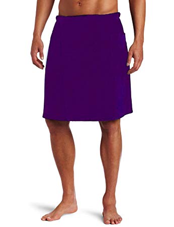 Pure Cotton Terry Cotton Shower Spa Mens Wrap Cover Up Towels, One Size, Eggplant