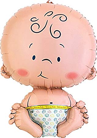 Anagram International Welcome Baby Shape Foil Balloon, 24", Multicolor