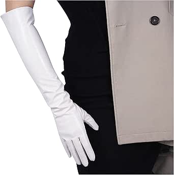 Bellady Long Faux Leather Gloves for Women,Elbow Length Touchscreen Dress Gloves,Cosplay Costume Opera Gloves