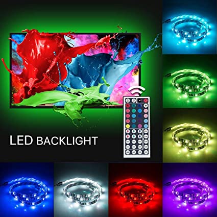 TIKLOK LED Lighting Strip 6.56ft，Multi-Color RGB - USB LED Backlight Strip with Dimmer for Flat Screen TV LCD, Desktop Monitors, Reduce Eye Strain and Increase Image Clarity, Atmosphere Create
