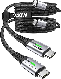 INIU USB C to USB C Cable, 240W [2-Pack 6.6ft] Fast Charging Cord