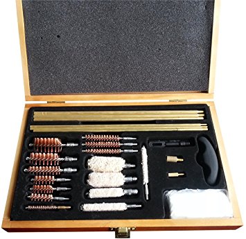 Shotgun, Rifle & Air Rifle Cleaning Kit Presented in a Wooden Box