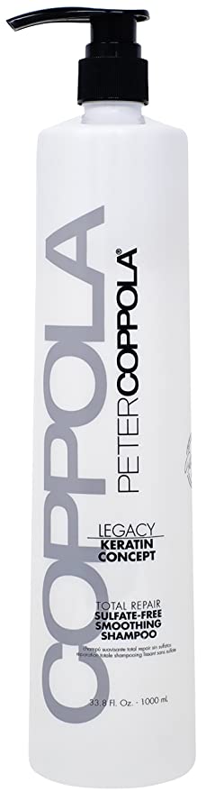 Peter Coppola Legacy Total Repair Cleansing & Smoothing Sulfate-Free Shampoo for Color Treated Hair – Color Safe, Sodium Chloride-Free Keratin Shampoo – Strengthens and Repairs Damaged Hair, 33.8 oz