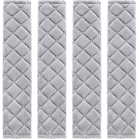 Tatuo 4 Pack Car Seat Belt Pads Seatbelt Protector Soft Comfort Seat Belt Shoulder Strap Covers Harness Pads Helps Protect Your Neck and Shoulder (Gray)