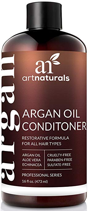 ArtNaturals Argan Oil Hair Conditioner - 16 Oz / 473 ml - Sulfate-Free - Best Treatment for Damaged and Dry Hair - Made with Organic Ingredients and Keratin - For All Hair Types - Safe for Color Treated Hair