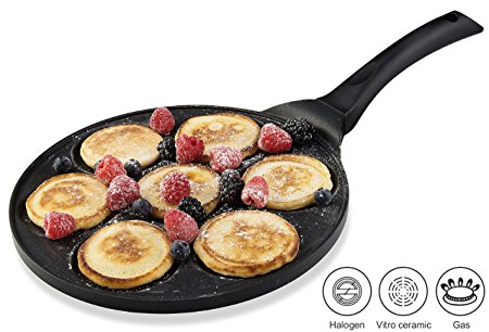 Gourmia GPA9510 Blini Pan Nonstick Silver Dollar Pancake Pan With 7-Mold Design 27 cm Diameter x 1.35 cm Height