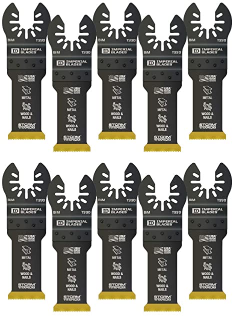 Imperial Blades IBOAT330-10 One Fit 1-1/4" Multi-Material Storm Titanium Metal/Wood Blade, 10PC