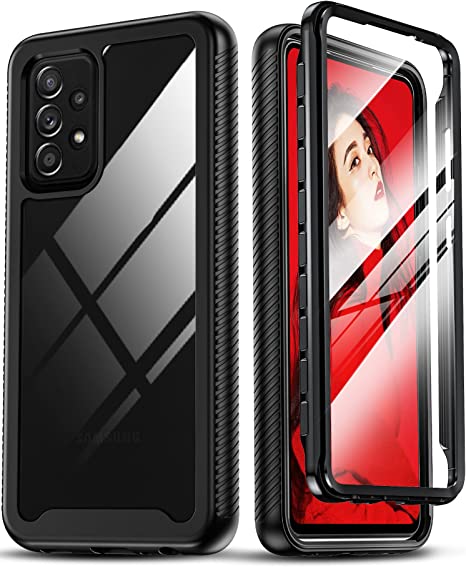 LeYi for Samsung Galaxy A52S/A52 Case Built-in Screen Protector 360° Full Body Protection Military Grade Heavy Duty Protective Shockproof Phone Cover Case for Samsung Galaxy A52s/A52 5G 4G Black