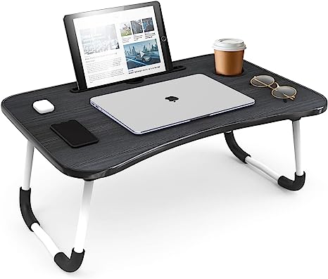 Laptop Bed Tray Table, Adjustable Laptop Stand, Portable Lap Desks with Foldable Legs, Reading Desk for Sofa Couch Floor - Large