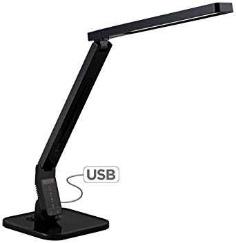 Zion LED Black Desk Lamp with USB Port