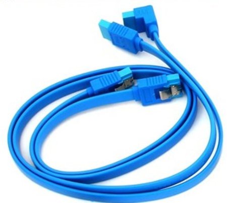 2 x Gigabyte High Quality Original Light Blue SATA 3 6GB/s Cable (46cm)