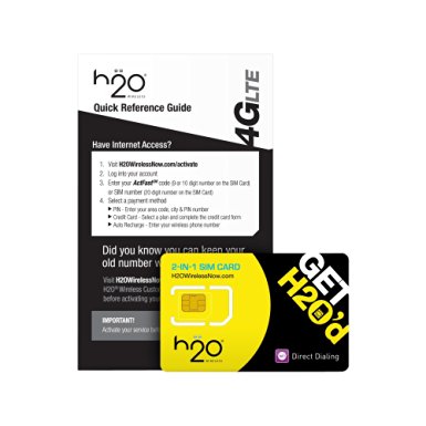 H2O SIM Card for H2O Wireless - Retail Packaging - Yellow/Black *Discontinued by Manufacturer*