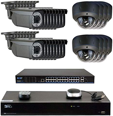 GW Security 5MP (2592x1920p) 32Ch 4K NVR Security Camera System - HD 1920p 2.8-12mm Varifocal Zoom Weatherproof (16) Bullet and (8) Dome PoE IP Camera - 5 Megapixel (3,000,000 More Pixel Than 1080P)
