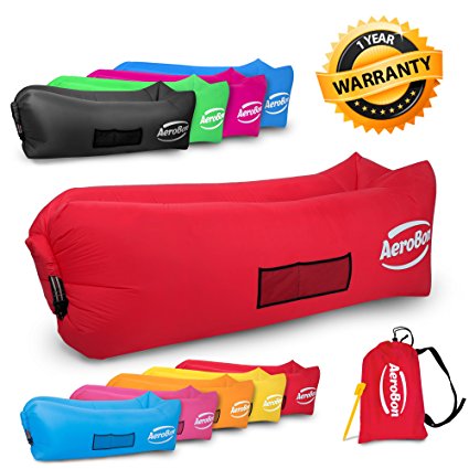 AeroBon PREMIUM - Gets Inflated and Holds Air 40% Better Than Analogues Due to the Single Inlet - No Film Inside- Inflatable Lounge Bag for Indoors or Outdoors - 1 YEAR WARRANTY