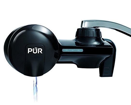 PUR PFM100B Black Horizontal Water Filtration Faucet Mount with 1 Basic Filter