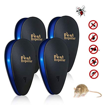 TedGem Ultrasonic Pest Repeller, Insect Repeller & Pests Reject Plug in Rat Repellent Indoor for Insects - Mice,Rat,Mosquito,Flea,Roach,Ant,Fly,Bug,Spider (4 Pack)