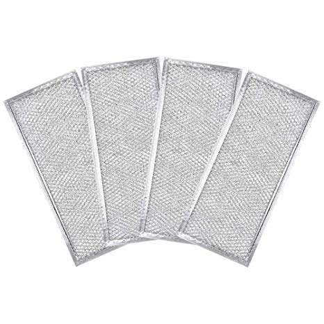 AMI PARTS W10208631A Filter Aluminum Mesh Microwave Oven Grease Filter Compatible with Whirlpool, 12-15/16" x 5-3/4" x 1/16" (4pcs)