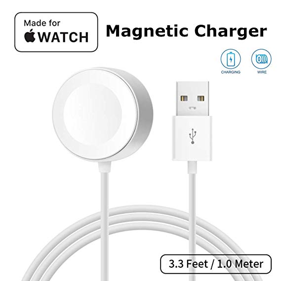 ATETION Watch Charger Pad and iWatch Magnetic USB Charging Cable for Series 1/2/3/4,Magnetic Charging Cable for Apple Watch