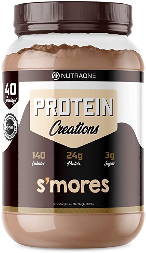 Protein Creations Protein Powder Blend by NutraOne – Indulgently Flavored (Smores– 3.2 lbs.)