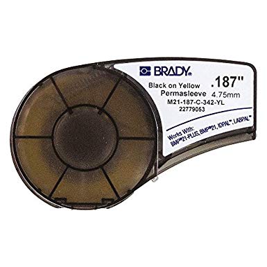 Brady M21-187-C-342-YL Cartridge, B342 Permasleeve Material, .187" W x 7' L, Yellow