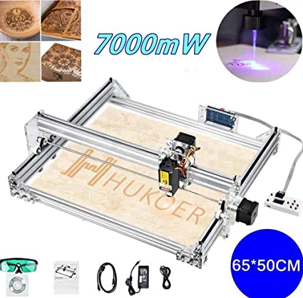 7000mW Large Working Area CNC Engraving Kits, GRBL 7000mW 65x50cm 2 Axis Milling CNC Router Used As Wood Carving Machine for DIY Logo Engraving and CNC Cutting