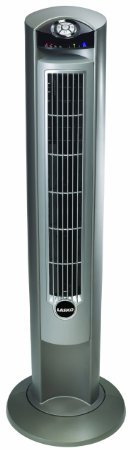 Lasko 2551 Wind Curve Platinum Tower Fan With Remote Control and Fresh Air Ionizer