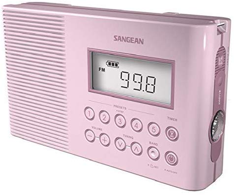 Sangean H201 Portable AM/FM/Weather Alert Digital Tuning Waterproof Shower Radio Pink