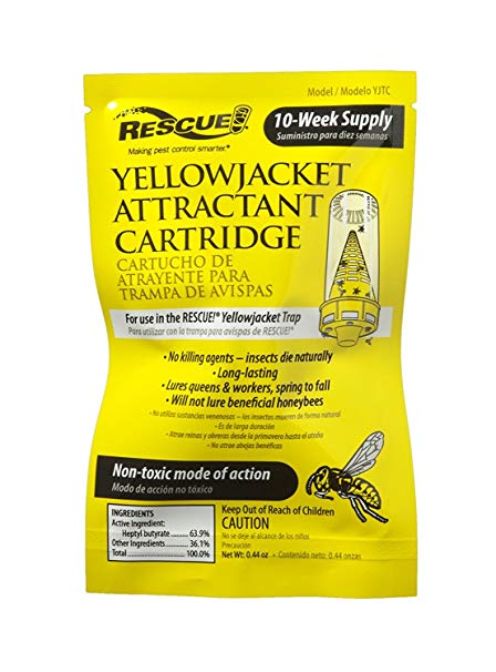 16-pack RESCUE!Yellow Jacket Attractant Refill Cartridge; It works inside the RESCUE!Reusable Yellowjacket Trap to lure all major species of yellowjackets;Will not lure beneficial honeybees;Non-toxic