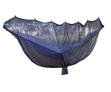 King Outfitters Jungler Hammock BUG NET. Top Quality, Large size 11' 6’’(L) x 4’ 3’’(H), 21% longer providing 360-degree coverage with Premium Mesh No-See-Um netting [Jungle Survival Gear]